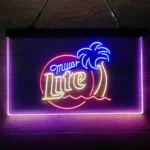 Miller Neon Sign Palm Tree Tree 3 Color 1