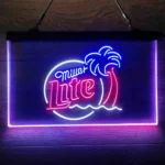 Miller Neon Sign Palm Tree Tree 3 Color 1
