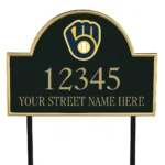 Milwaukee Brewers Metal Sign Ball Glove Mark 1