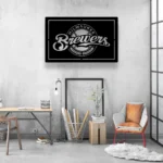 Milwaukee Brewers Metal Sign Mlb Brewers Ball 1