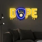 Milwaukee Brewers Neon Sign Dripping Dope 1