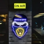 Milwaukee Brewers Neon Sign Skull 1