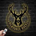 Milwaukee Bucks Metal Sign Logo 1