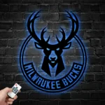 Milwaukee Bucks Metal Sign Logo 1