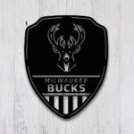 Milwaukee Bucks Metal Sign Shield Shape 1