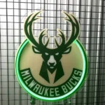 Milwaukee Bucks Neon Sign Curved Team Text 1