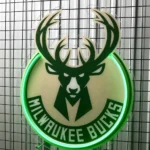 Milwaukee Bucks Neon Sign Curved Team Text 1