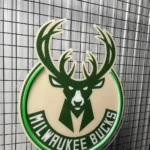 Milwaukee Bucks Neon Sign Curved Team Text 1