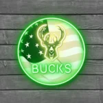 Milwaukee Bucks Neon Sign Us Pennant Acrylic 1