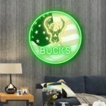 Milwaukee Bucks Neon Sign Us Pennant Acrylic 1