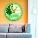 Milwaukee Bucks Neon Sign Us Pennant Acrylic 1