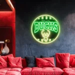 Milwaukee Bucks Neon Sign Vintage Acrylic 1