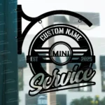 Mini Metal Sign Bespoke Logo Coope Metal Hanging Sign Car Garage Decor 1