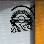 Mini Metal Sign Bespoke Logo Coope Metal Hanging Sign Car Garage Decor 1