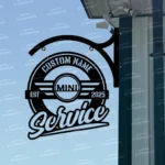 Mini Metal Sign Bespoke Logo Coope Metal Hanging Sign Car Garage Decor 1