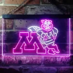 Minnesota Golden Gophers Neon Sign M Viking Head 1