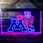 Minnesota Golden Gophers Neon Sign M Viking Head 1