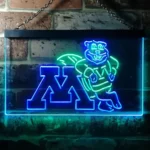 Minnesota Golden Gophers Neon Sign M Viking Head 1