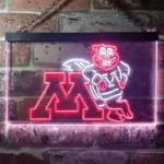 Minnesota Golden Gophers Neon Sign M Viking Head 1