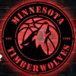 Minnesota Timberwolves Metal Sign Timber Wolf Crest 1