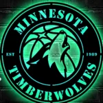 Minnesota Timberwolves Metal Sign Timber Wolf Crest 1