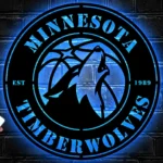 Minnesota Timberwolves Metal Sign Timber Wolf Crest 1