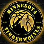 Minnesota Timberwolves Metal Sign Timber Wolf Crest 1