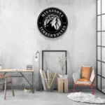 Minnesota Timberwolves Metal Sign Timber Wolf Crest 1
