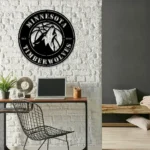 Minnesota Timberwolves Metal Sign Timber Wolf Crest 1
