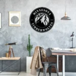 Minnesota Timberwolves Metal Sign Timber Wolf Crest 1