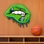 Minnesota Timberwolves Neon Sign Dripping Lips 1