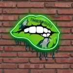 Minnesota Timberwolves Neon Sign Dripping Lips 1