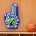 Minnesota Timberwolves Neon Sign Nba Foam Finger 1