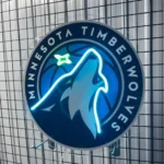 Minnesota Timberwolves Neon Sign Round Wolf Emblem 1