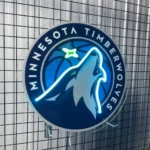 Minnesota Timberwolves Neon Sign Round Wolf Emblem 1