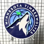 Minnesota Timberwolves Neon Sign Round Wolf Emblem 1