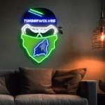 Minnesota Timberwolves Neon Sign Skull 1