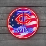 Minnesota Twins Neon Sign Us Flag Acrylic 1