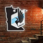 Minnesota United Neon Sign Fc Minnesota State Map 1