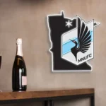 Minnesota United Neon Sign Fc Minnesota State Map 1