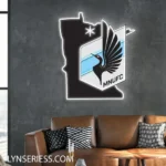 Minnesota United Neon Sign Fc Minnesota State Map 1