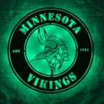 Minnesota Vikings Metal Sign Viking Head Badge 1