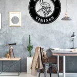 Minnesota Vikings Metal Sign Viking Head Badge 1