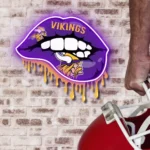 Minnesota Vikings Neon Sign Dripping Lips 1