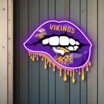 Minnesota Vikings Neon Sign Dripping Lips 1