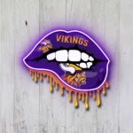 Minnesota Vikings Neon Sign Dripping Lips 1