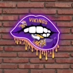 Minnesota Vikings Neon Sign Dripping Lips 1