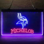 Minnesota Vikings Neon Sign Michelob 3 Color 1