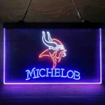 Minnesota Vikings Neon Sign Michelob 3 Color 1