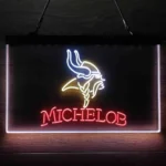 Minnesota Vikings Neon Sign Michelob 3 Color 1